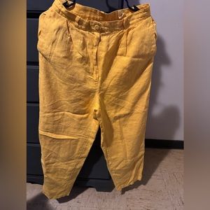 Vintage yellow linen lined pants for Easter  size 6/8